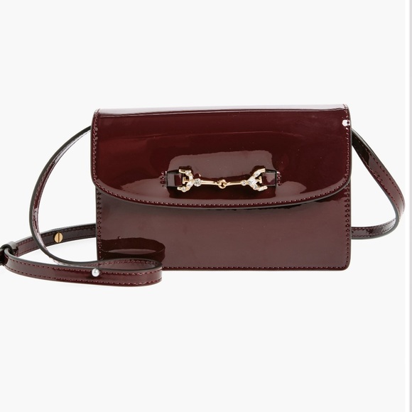 Sam Edelman Handbags - Sam Edelman Patent Burgundy Lorraine Crossbody Bag NWT